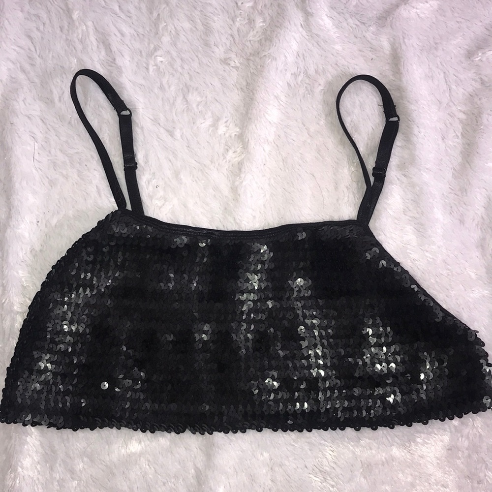 NWT Urban Outfitters Black Sequence Bralette